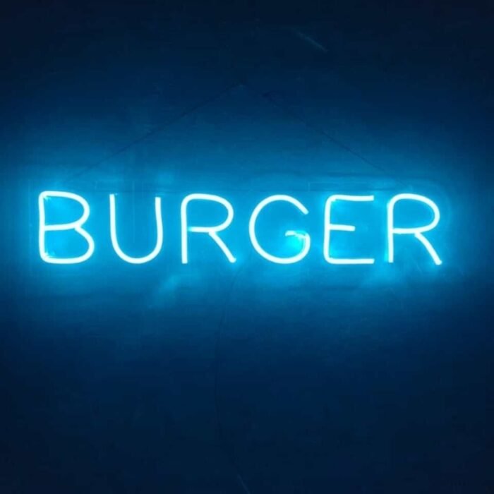 Burger Neon Led Duvar Dekoru Neon Led Tabela