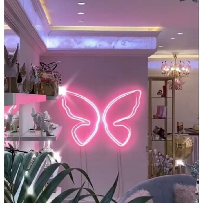 Şeffaf Pleksi Üzerine "kelebek" Neon Led Tabela