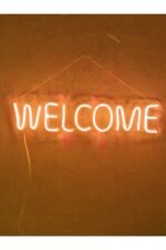 Welcome Neon Led Duvar Dekoru Aydınlatması Neon Led Tabela