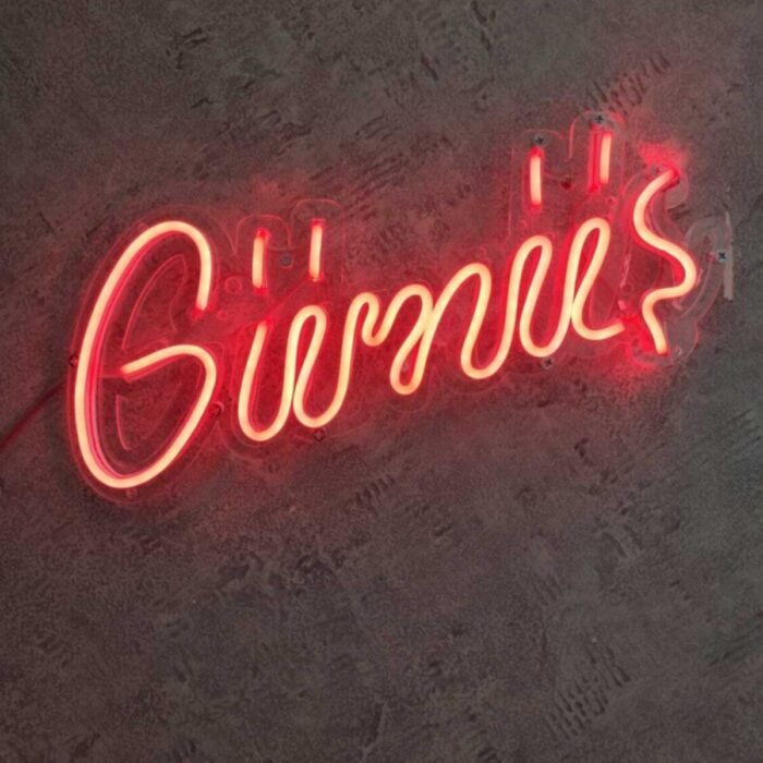 Gümüş Neon Yazı Tebela Neon Duvar Dekoru