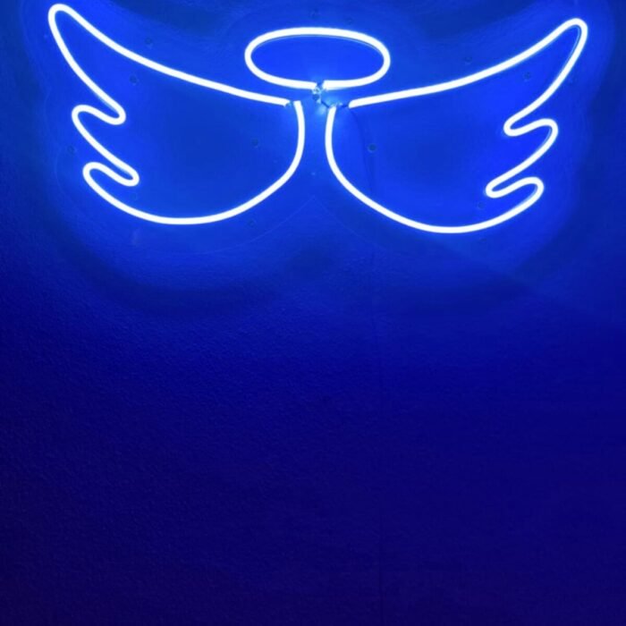 Melek Kanadı Angel Neon Şekiller Işaret Neon Led Dekoratif Duvar Aydınlatması Neon :52x22cm.
