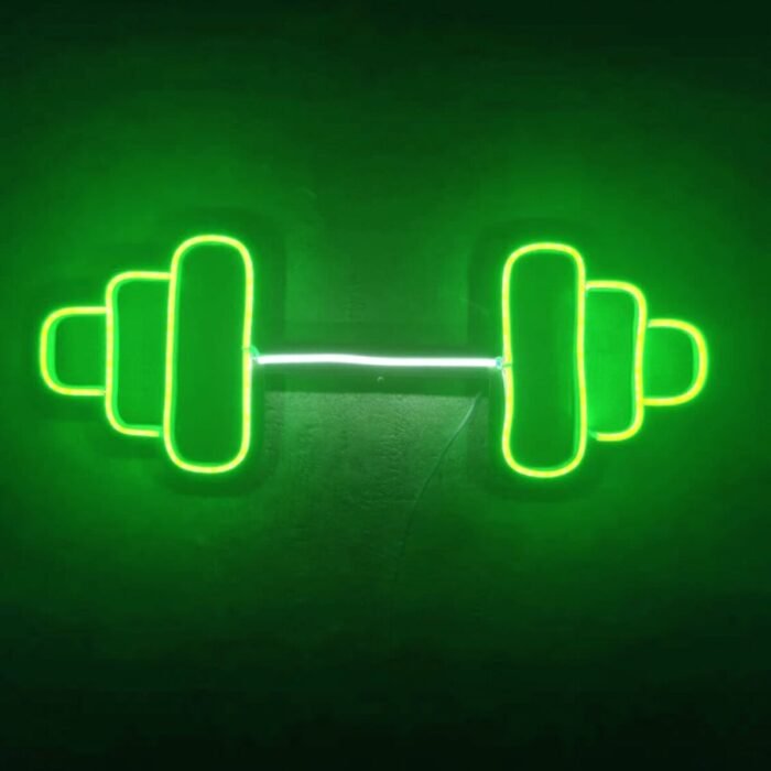 Dumbell Neon Tabela Fitness Neon Led Dekoratif Duvar Aydınlatması Spor Neon Duvar Dekorasyonu
