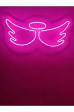 Melek Kanadı Angel Neon Şekiller İşaret Led Dekoratif Duvar Aydınlatması Duvar Yazısı