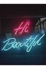 Hi Beautiful Neon Led Dekoratif Duvar Aydınlatması Neon Duvar Yazısı