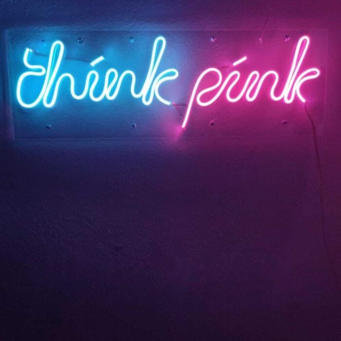 Think Pink Neon Led Dekoratif Duvar Aydınlatması Neon Duvar Yazısı