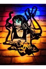 Pulp Fiction Mia Wallace Dekoratif Led Işıklı Ahşap Tablo
