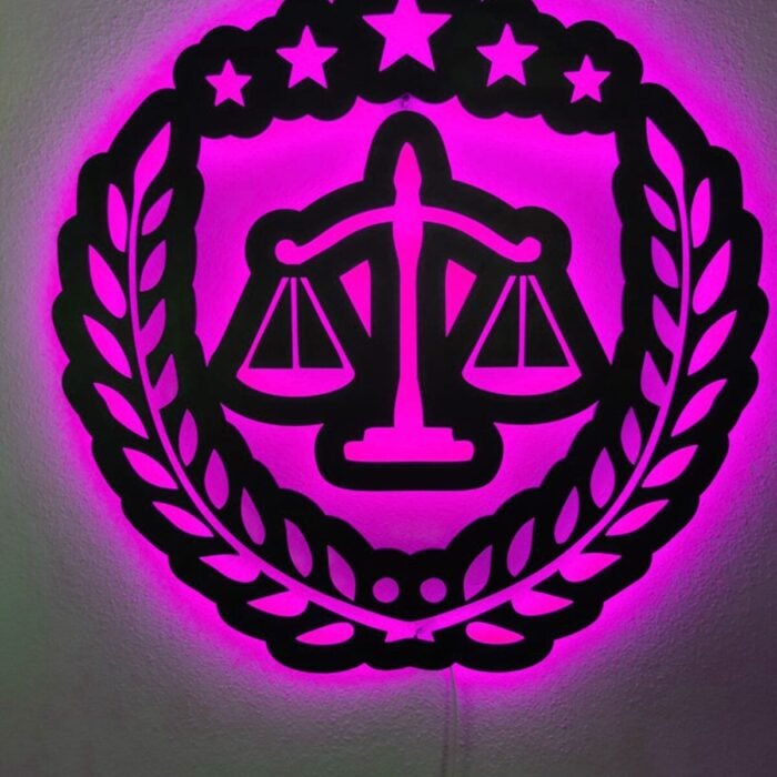 Adalet Terazisi Hukuk Bürosu Iç Mekan Tabela Led Işıklı Tablo