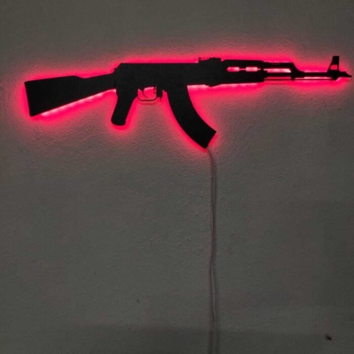Silah Led Işıklı Tablo