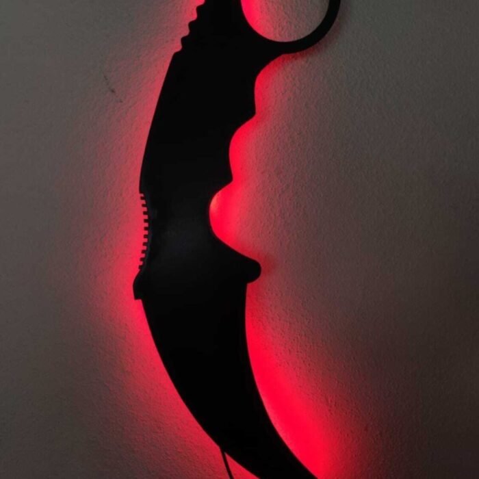 Karambit Led Işıklı Ahşap Tablo