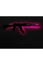 Ak-47 Silah Led Işıklı Ahşap Tablo