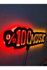 100 Müzik Music Led Işıklı Ahşap Tablo - Görsel 2