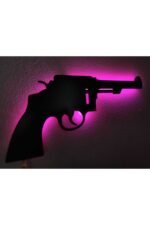 Revolver Led Işıklı Ahşap Tablo - Görsel 2