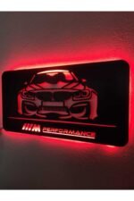 Bmw Performance Led Işıklı Ahşap Dekoratif Tablo - Görsel 2