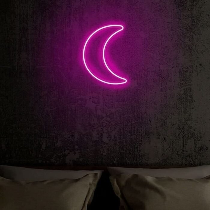 Ay Dekoratif Neon Led Aydınlatma Pembe