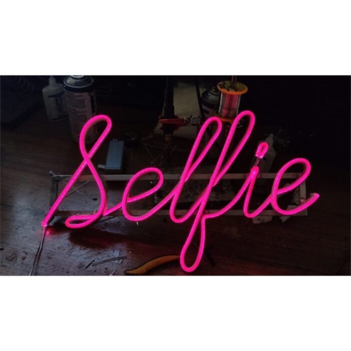 Neon Yazı Led Yazı Led Neon Yazı Selfie Yazısı 50 Cm Genişlik Pembe
