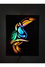 Papağan Led Işıklı Tablo