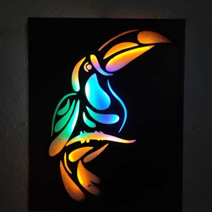 Papağan Led Işıklı Tablo
