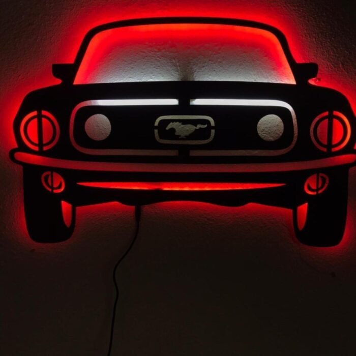 Mustang Araba 1967 Işıklı Tablo
