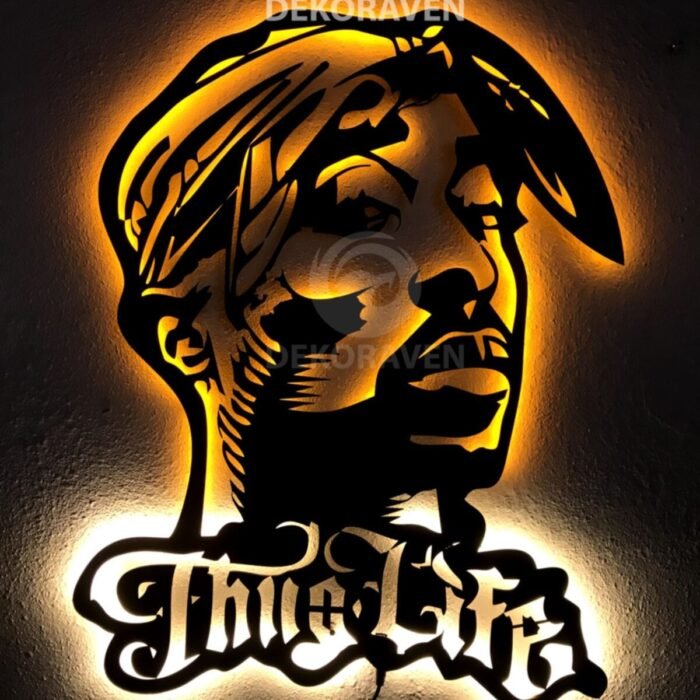 Tupac Shakur Thug Life Işıklı Tablo