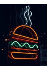 Hamburger Neon Tabela Fast Food Led Aydınlatma 60*40cm - Görsel 2