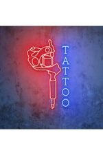 TATTOO NEON TABELA LED NEON AYDINLATMA NEON TABELA 30 X 30 - Görsel 4