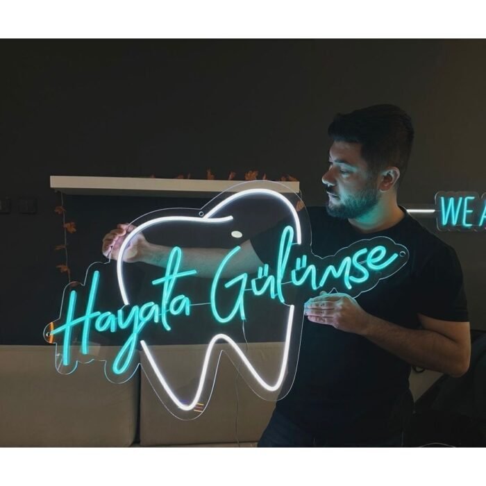 Gülümse Hayata Diş - Dişçi Için Neon Led Tasarım 80x50