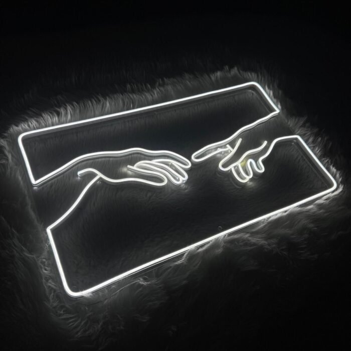 Adem'in Yaratılışı (The Creation of Adam) Art Neon Dekoratif Aydınlatma