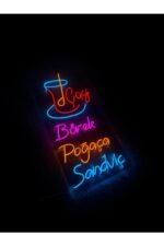 Çay Börek Poğaça Sandviç Dekoratif Duvar Aydınlatması Neon Led Yazı Cafe Restoran Pastane