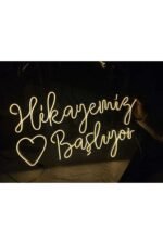 Hikayemiz Başlıyor Neon Led Işıklı Dekoratif Duvar Aydınlatması 45*65 Cm - Görsel 2