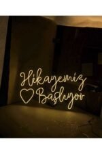 Hikayemiz Başlıyor Neon Led Işıklı Dekoratif Duvar Aydınlatması 45*65 Cm - Görsel 3