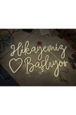 Hikayemiz Başlıyor Neon Led Işıklı Dekoratif Duvar Aydınlatması 45*65 Cm - Görsel 4