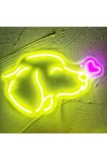 Köpek Kalp Neon Led Tabela Dekoratif Aydınlatma