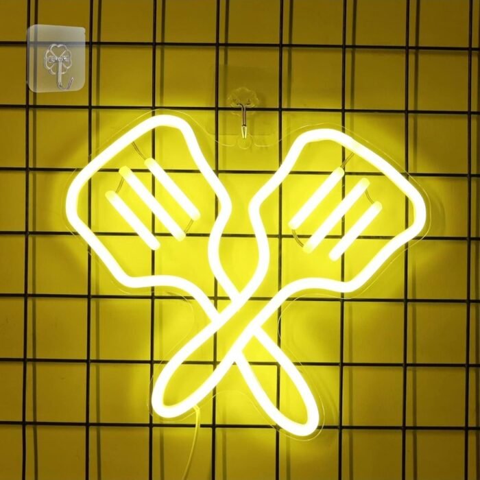 Çift Spatula Neon Led Tabela Dekoratif Aydınlatma