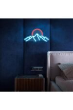 Dağ ve Güneş Neon Led Tabela Dekoratif Aydınlatma - Görsel 3