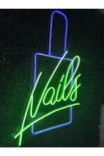 Nail Tırnak Manikür Pedikür Güzellik merkezi neon led tabela dekoaratif (80x40cm) - Görsel 2