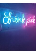 Think Pink Neon Led Dekoratif Duvar Aydınlatması Neon Duvar Yazısı - Görsel 2