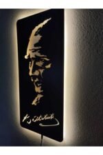 Mustafa Kemal Atatürk Led Işıklı Ahşap Tablo - Görsel 2
