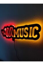 100 Müzik Music Led Işıklı Ahşap Tablo - Görsel 3