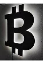 Bitcoin Kripto Para Led Işıklı Ahşap Tablo - Görsel 3
