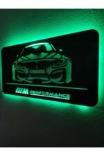 Bmw Performance Led Işıklı Ahşap Tablo - Görsel 3