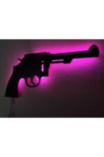 Revolver Led Işıklı Ahşap Tablo - Görsel 3
