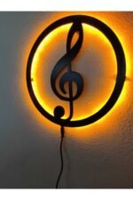 Sol Anahtarı Müzik Led Işıklı Ahşap Dekoratif Tablo - Görsel 3