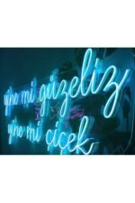 Yine Mi Güzeliz Yine Mi Çiçek Yazısı Güzellik Merkezi Kuaför Neon Led Tabela (60x40cm) - Görsel 2