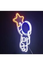 Astronot & Yıldız Neon Tabela Neon Yazı Dekoratif Aydınlatma - Görsel 2