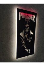Punisher Led Işıklı Ahşap Tablo - Görsel 2