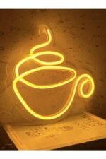 Kahve Fincanı Dekoratif Neon Led / Neon Tasarım Gece Aydınlatması - Görsel 3