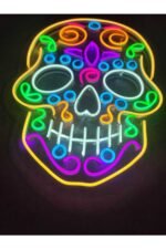 Kurukafa Neon Led Tasarım Kafe Neon Dekoratif Neon Renkli Neon Tabela Iskelet Neon - Görsel 3