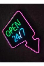 Open 7/24 Açık Neon Led Tabela Neon Yazı - Görsel 3
