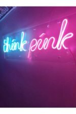 Think Pink Neon Led Dekoratif Duvar Aydınlatması Neon Duvar Yazısı - Görsel 3