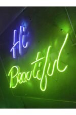 Hi Beatiful Neon Led Dekoratif Duvar Aydınlatması Neon Duvar Yazısı - Görsel 3